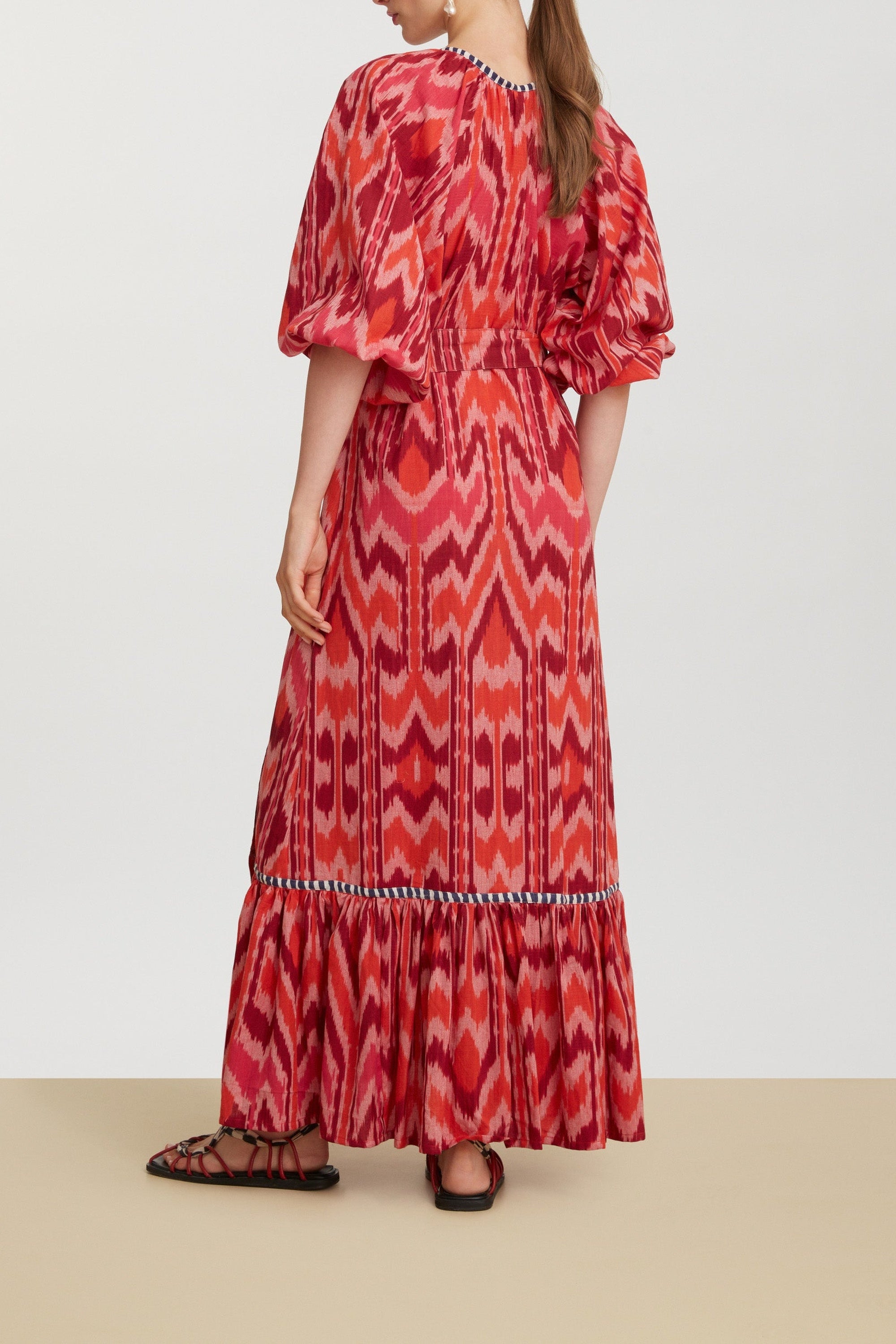 Mandili long cotton dress - Red