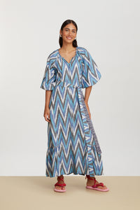 RECO PRIX : 175 // Mandili Dress Saheli Ikat Indigo