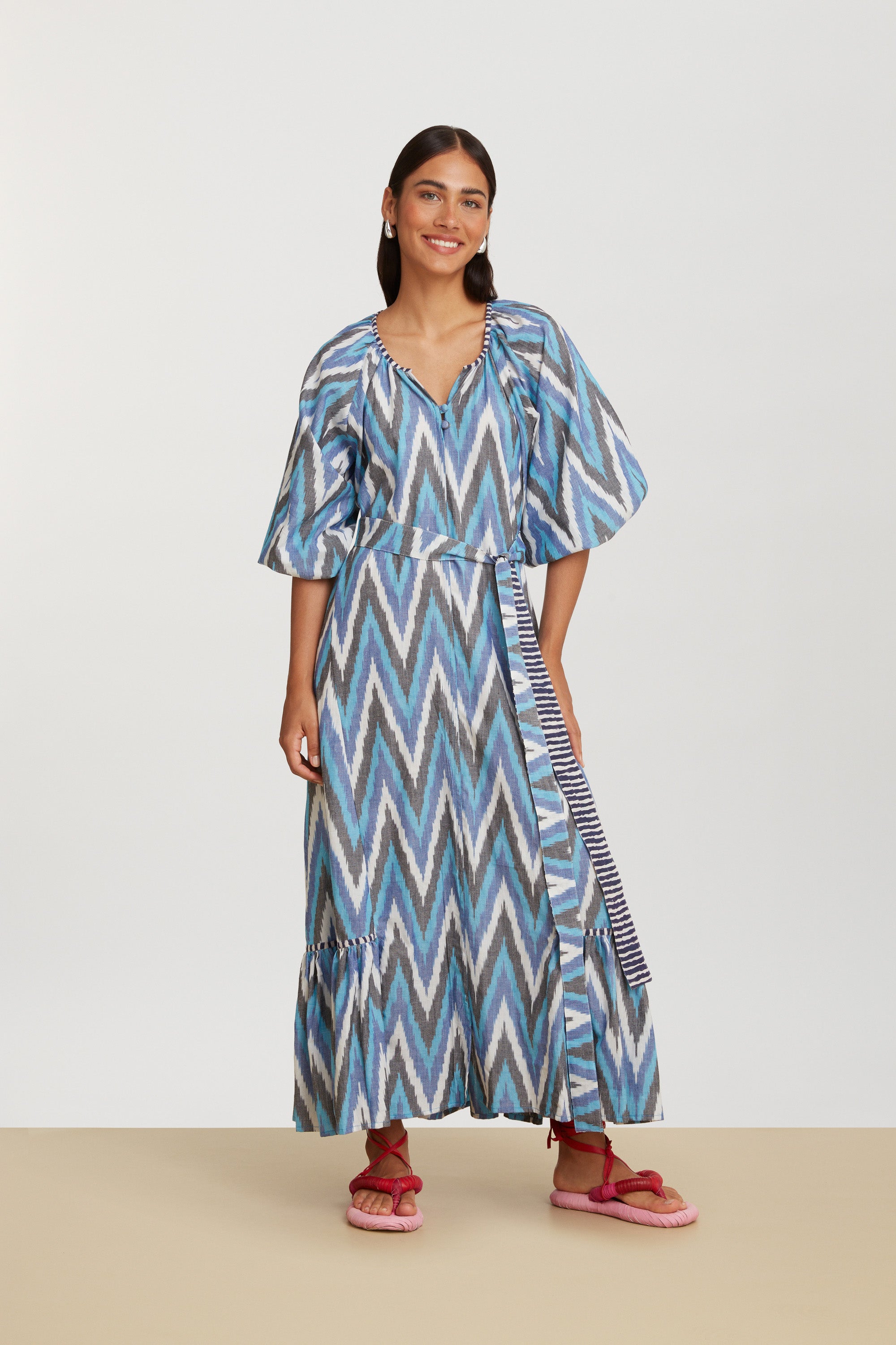 RECO PRIX : 175 // Mandili Dress Saheli Ikat Indigo