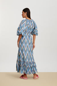 RECO PRIX : 175 // Mandili Dress Saheli Ikat Indigo