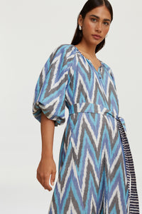 RECO PRIX : 175 // Mandili Dress Saheli Ikat Indigo