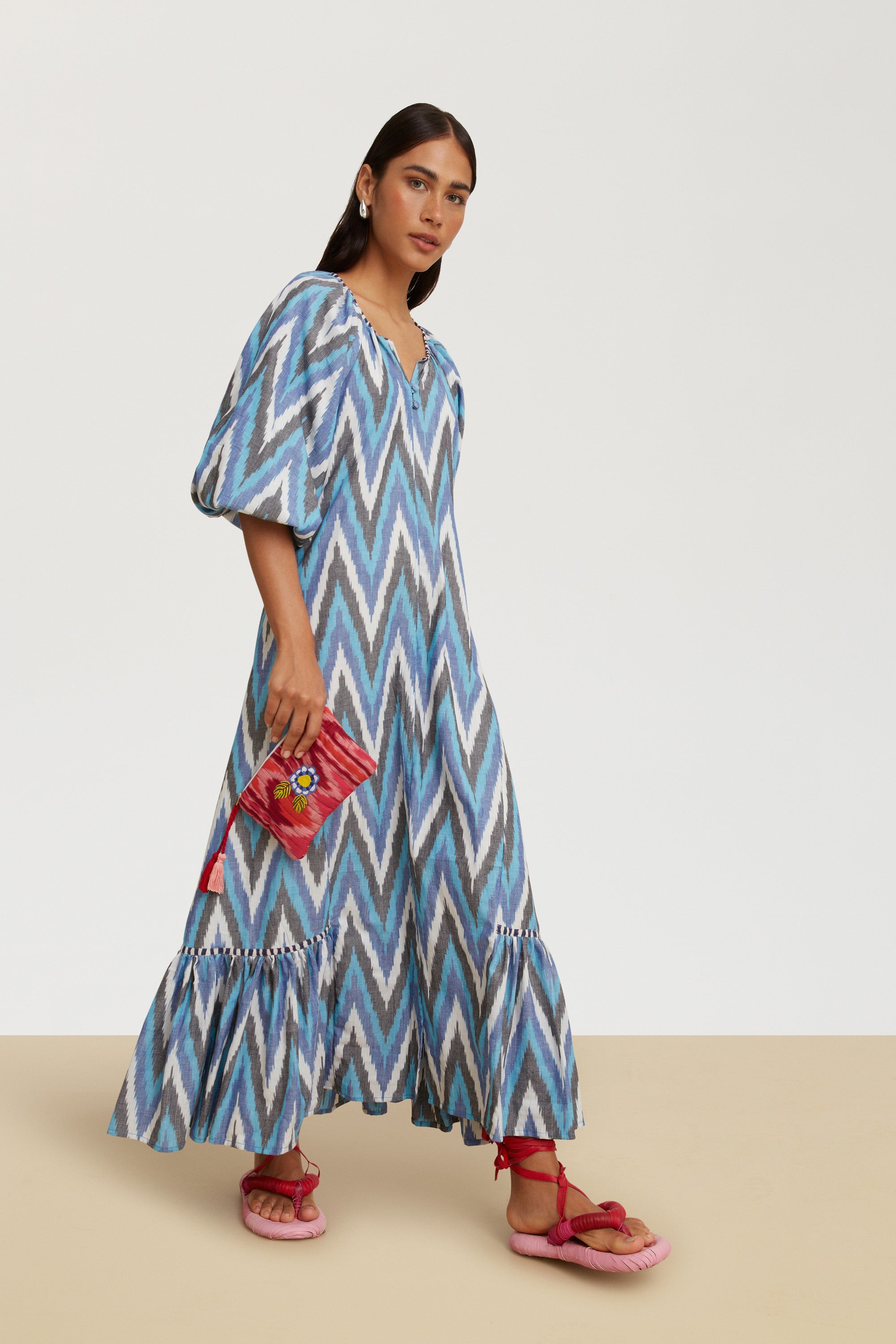 RECO PRIX : 175 // Mandili Dress Saheli Ikat Indigo