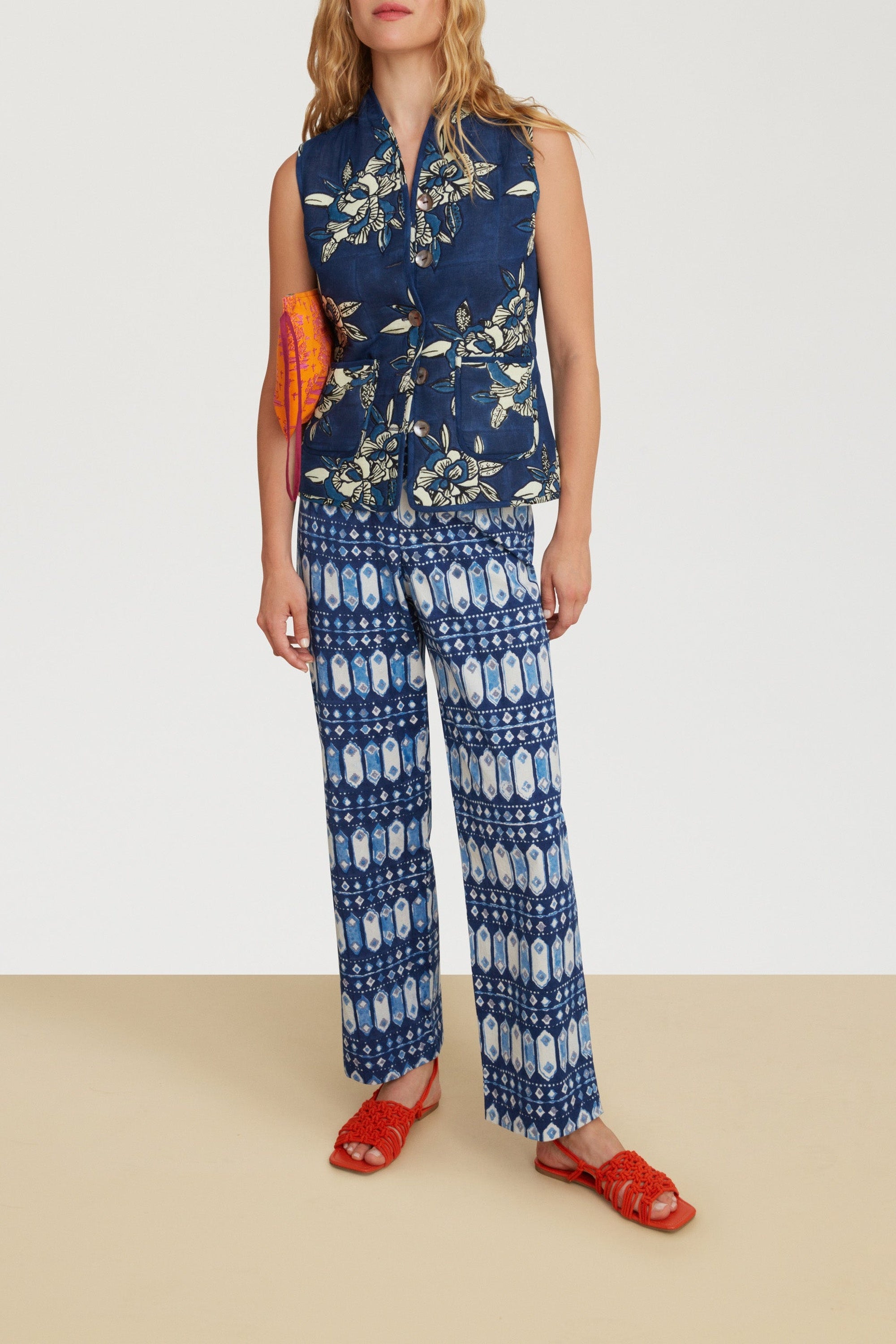 Marina cotton trousers - Blue