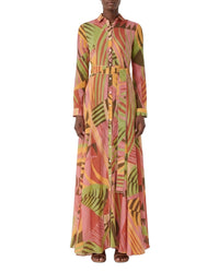 Robe longue Ida en soie - Pink