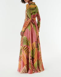 Robe longue Ida en soie - Pink