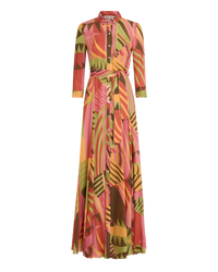Robe longue Ida en soie - Pink
