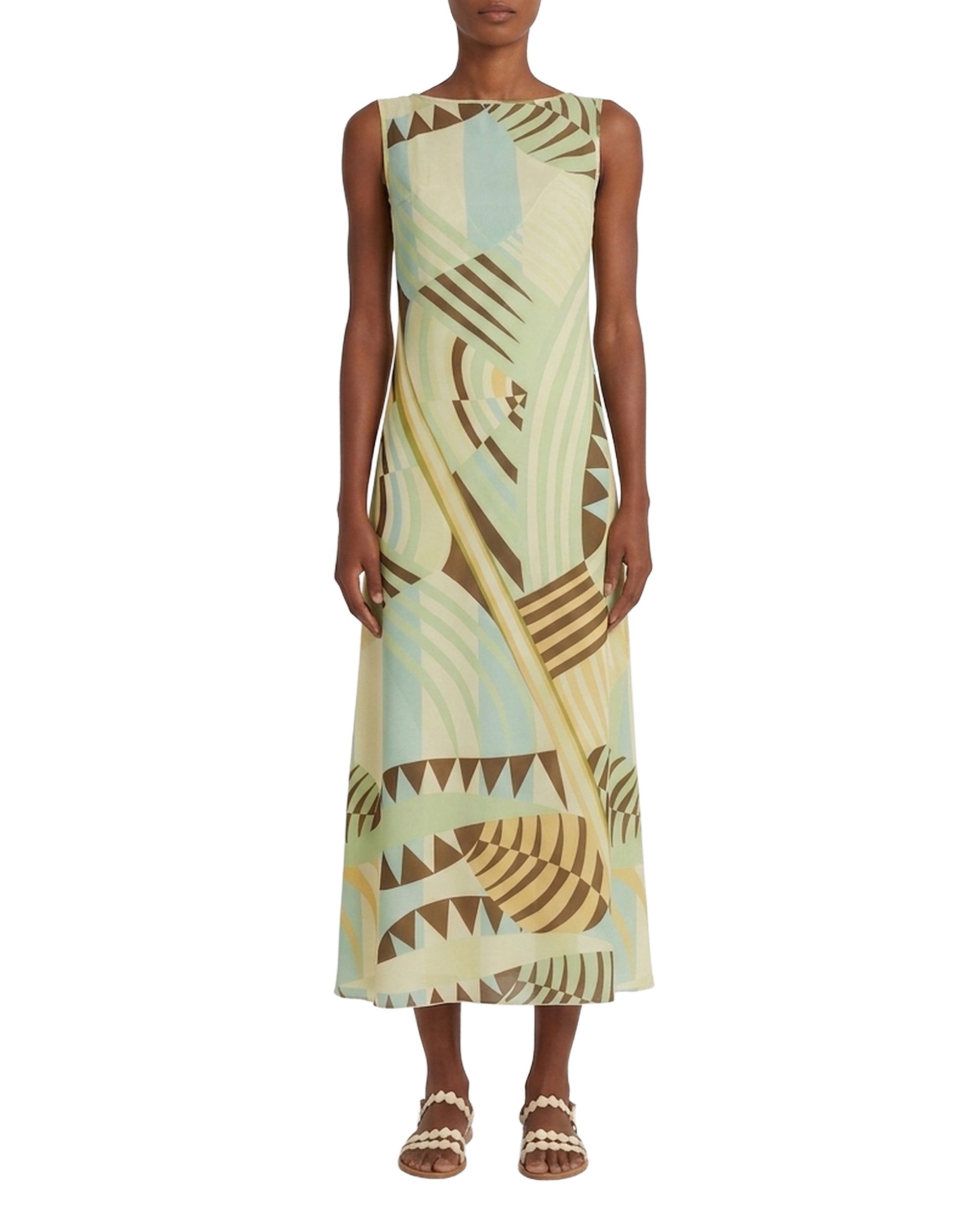 Indira silk maxi dress - Green