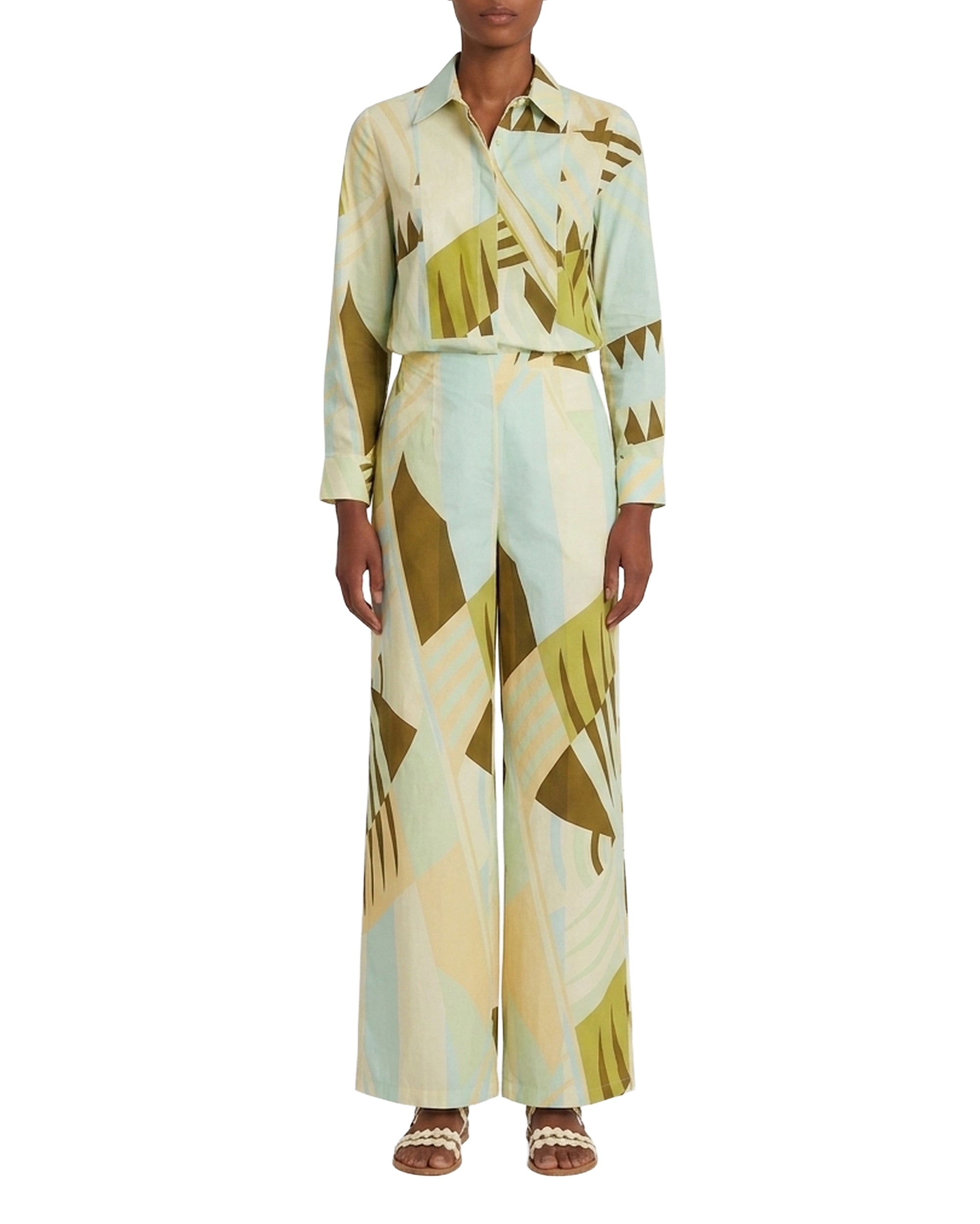 Stephan print trousers - Green