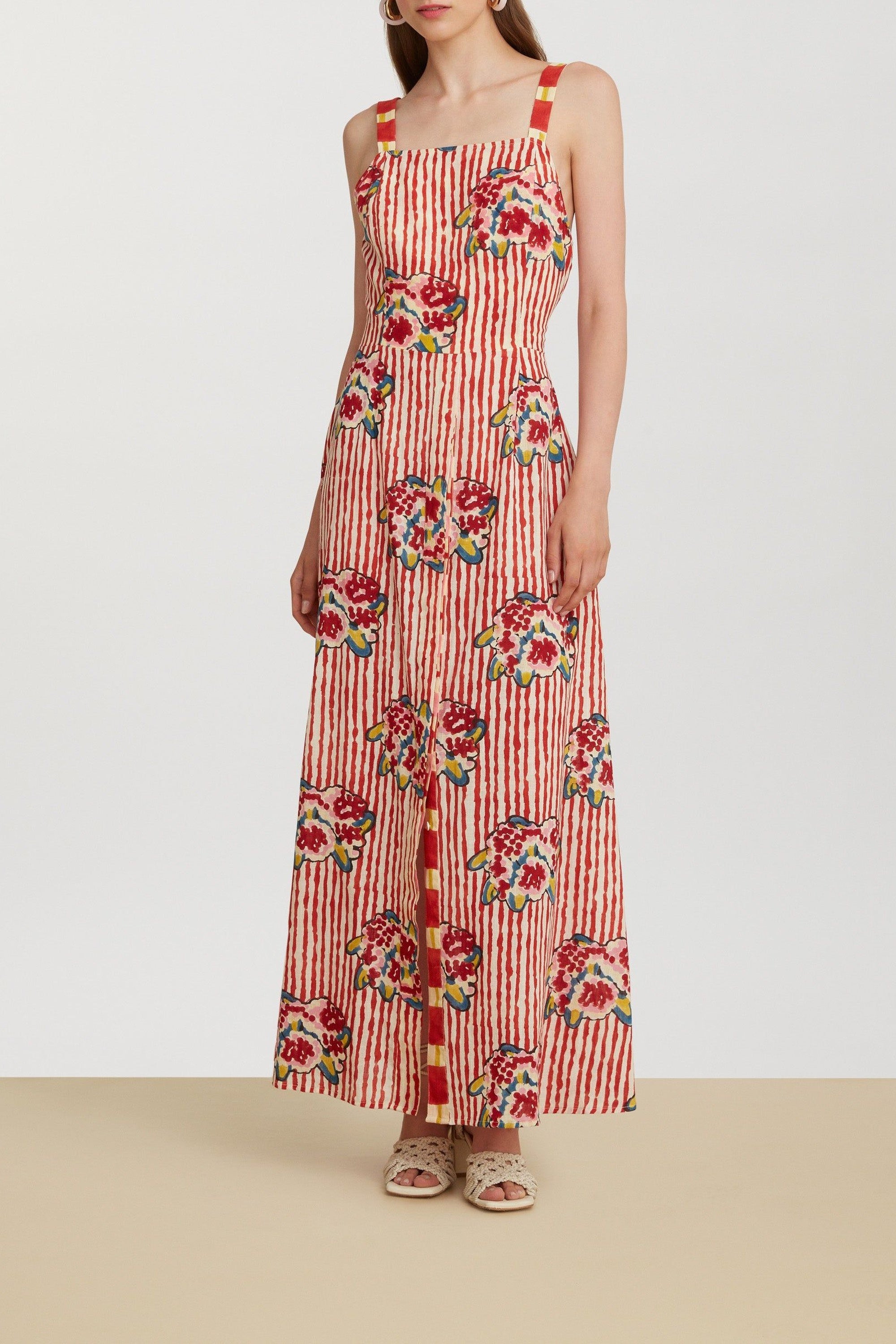 Pic Nic long cotton dress - Red