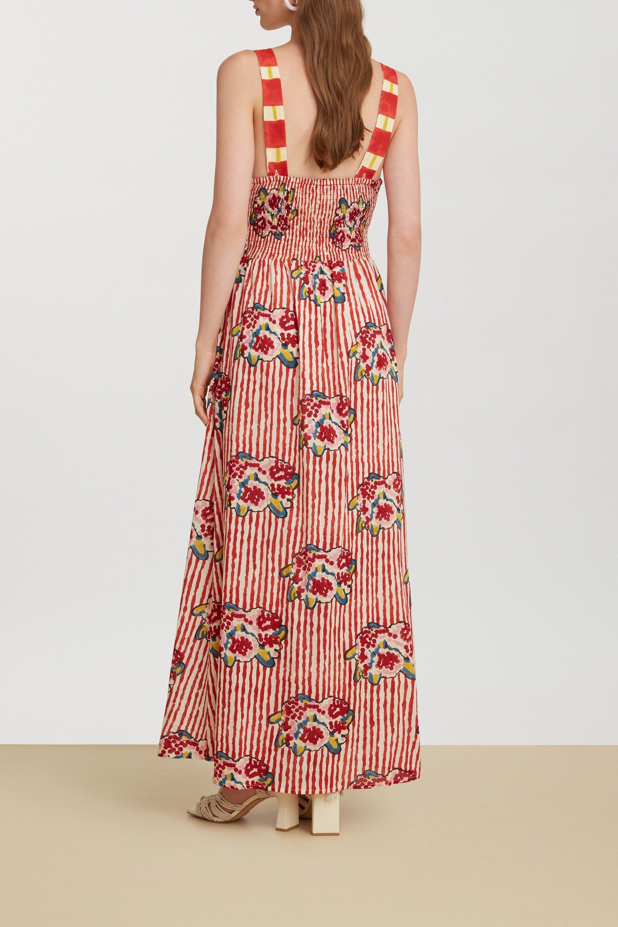 Pic Nic long cotton dress - Red