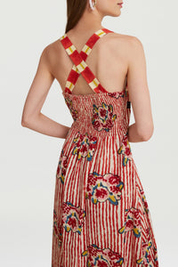 Pic Nic long cotton dress - Red