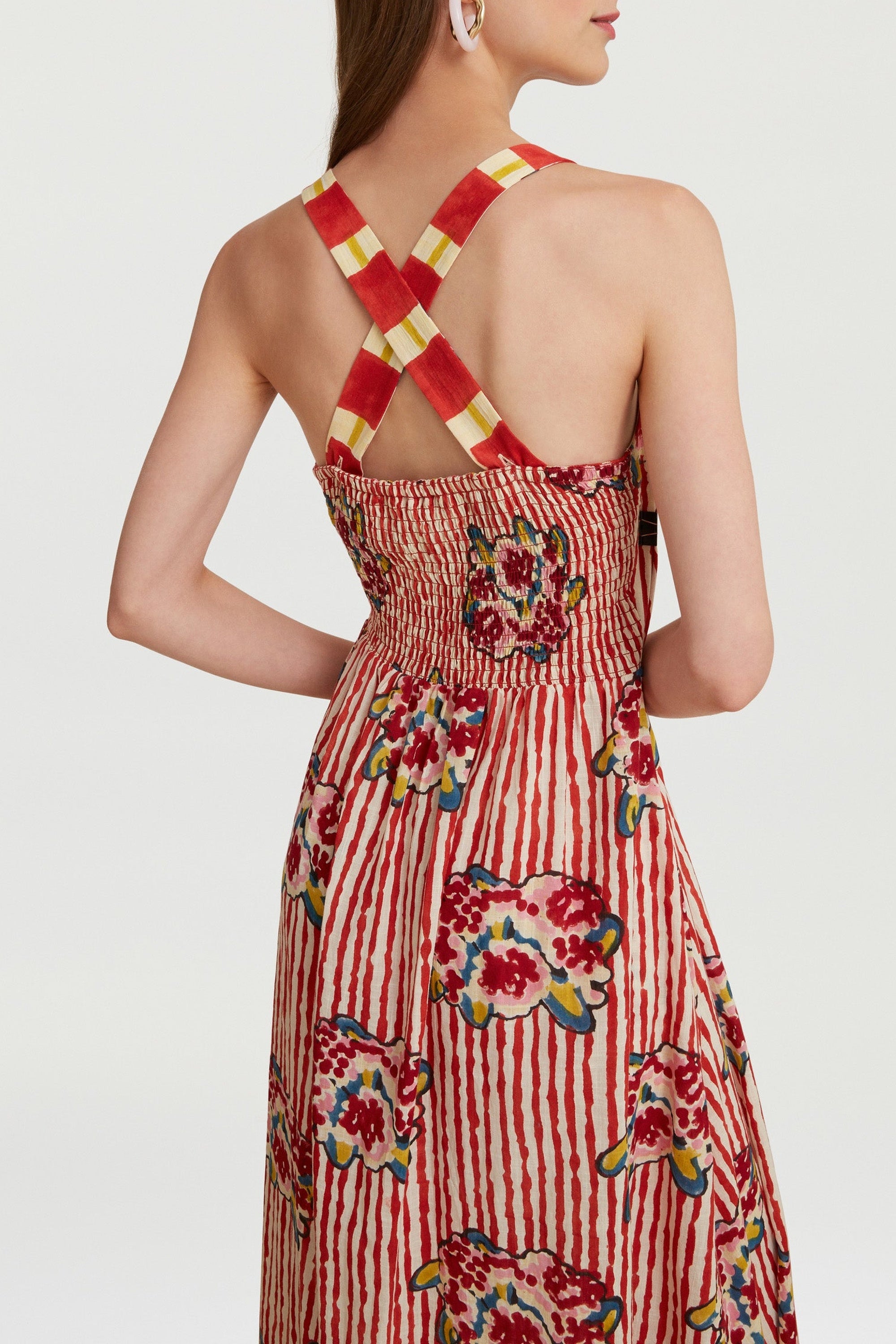 Pic Nic long cotton dress - Red