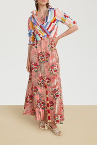 Pic Nic long cotton dress - Red