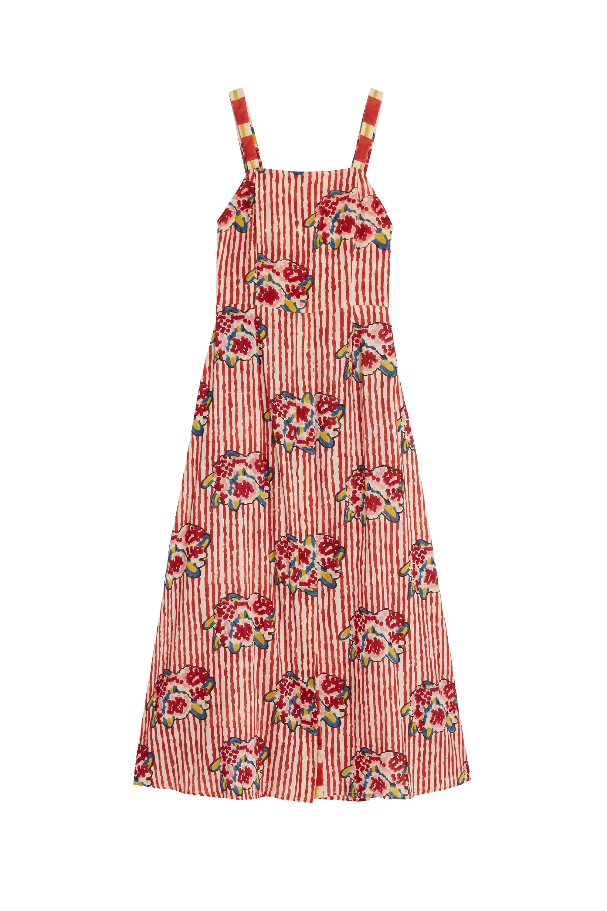 Pic Nic long cotton dress - Red