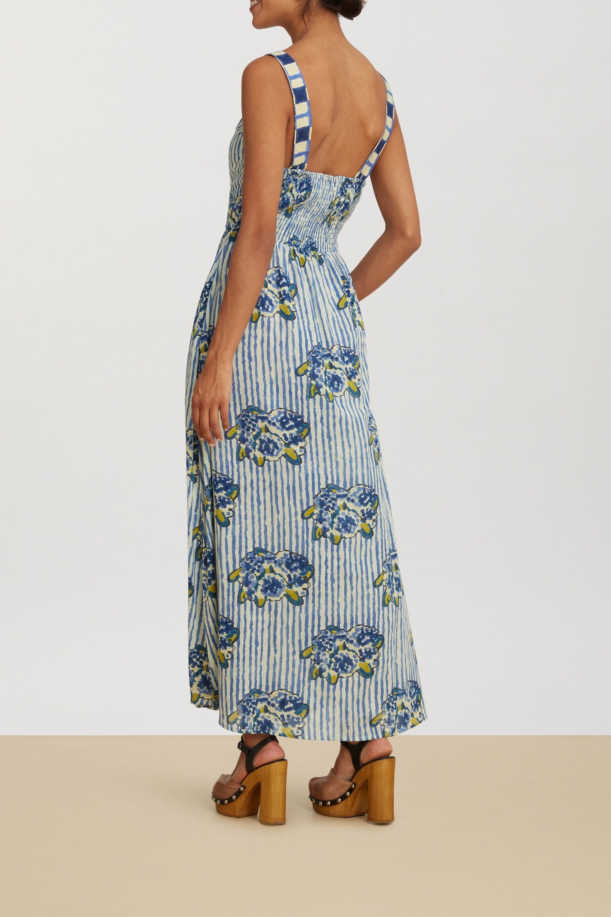 Pic Nic long cotton dress - Neutral