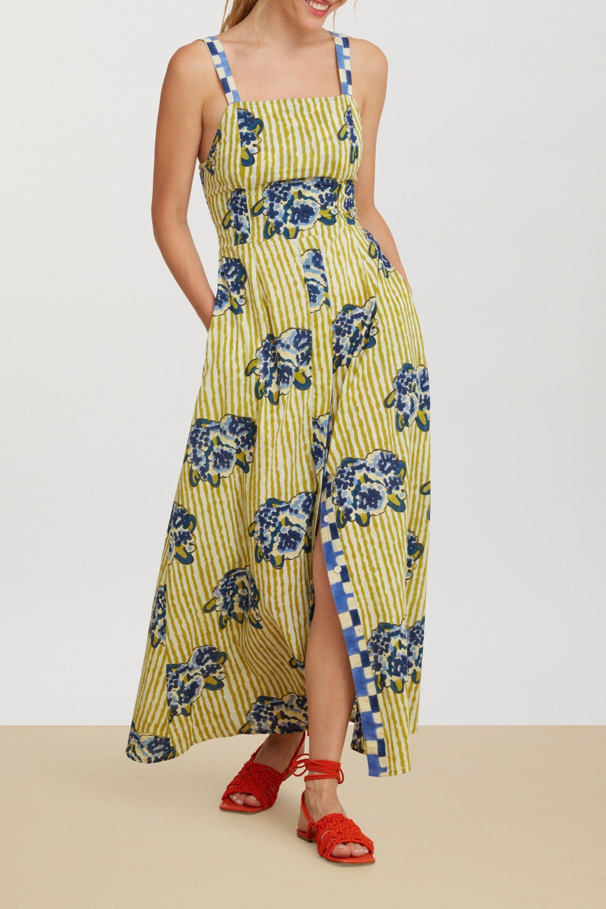 Pic Nic long cotton dress - Neutral