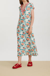Plumeria long cotton dress - Neutral