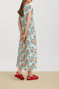 Plumeria long cotton dress - Neutral