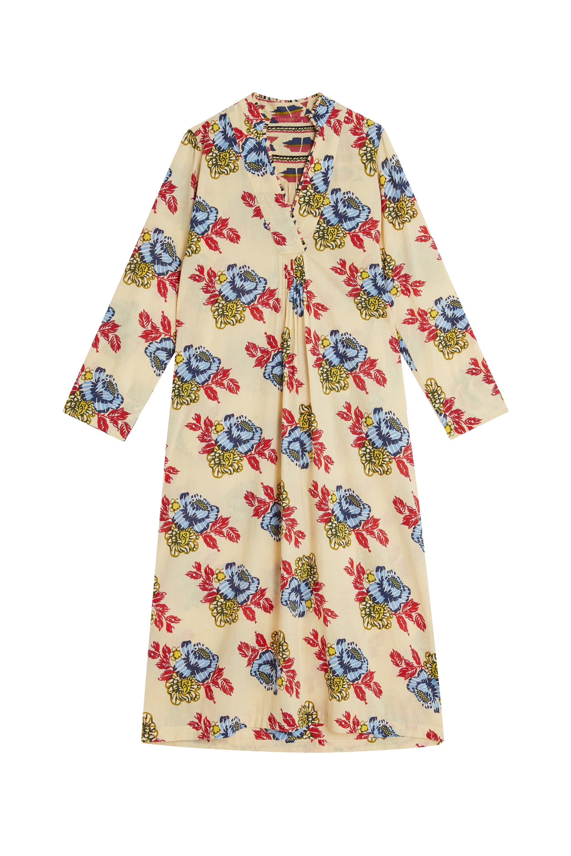 Radha cotton kaftan - Red