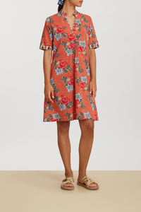 Radha long cotton dress - Pink