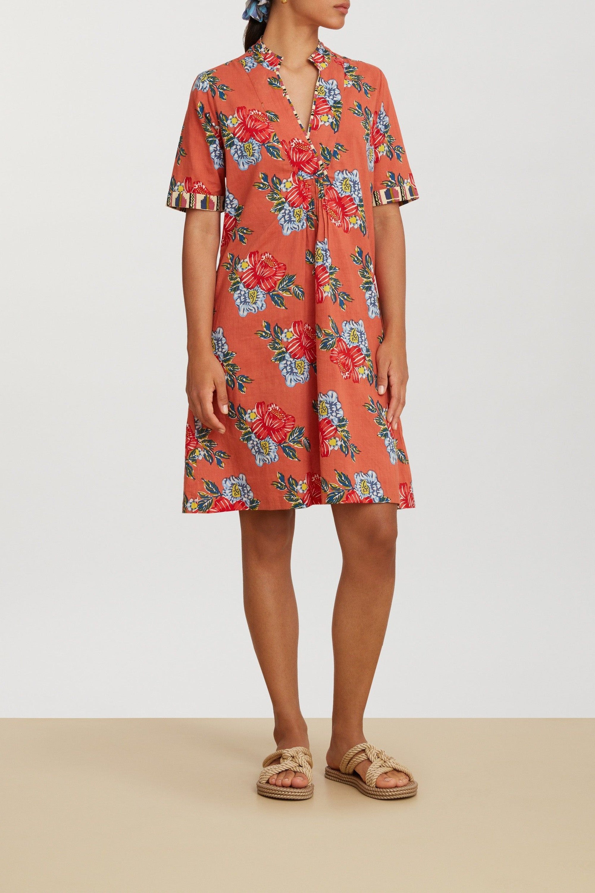 Radha long cotton dress - Pink