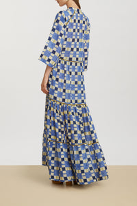Rambagh long cotton dress - Neutral