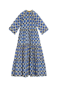Rambagh long cotton dress - Neutral