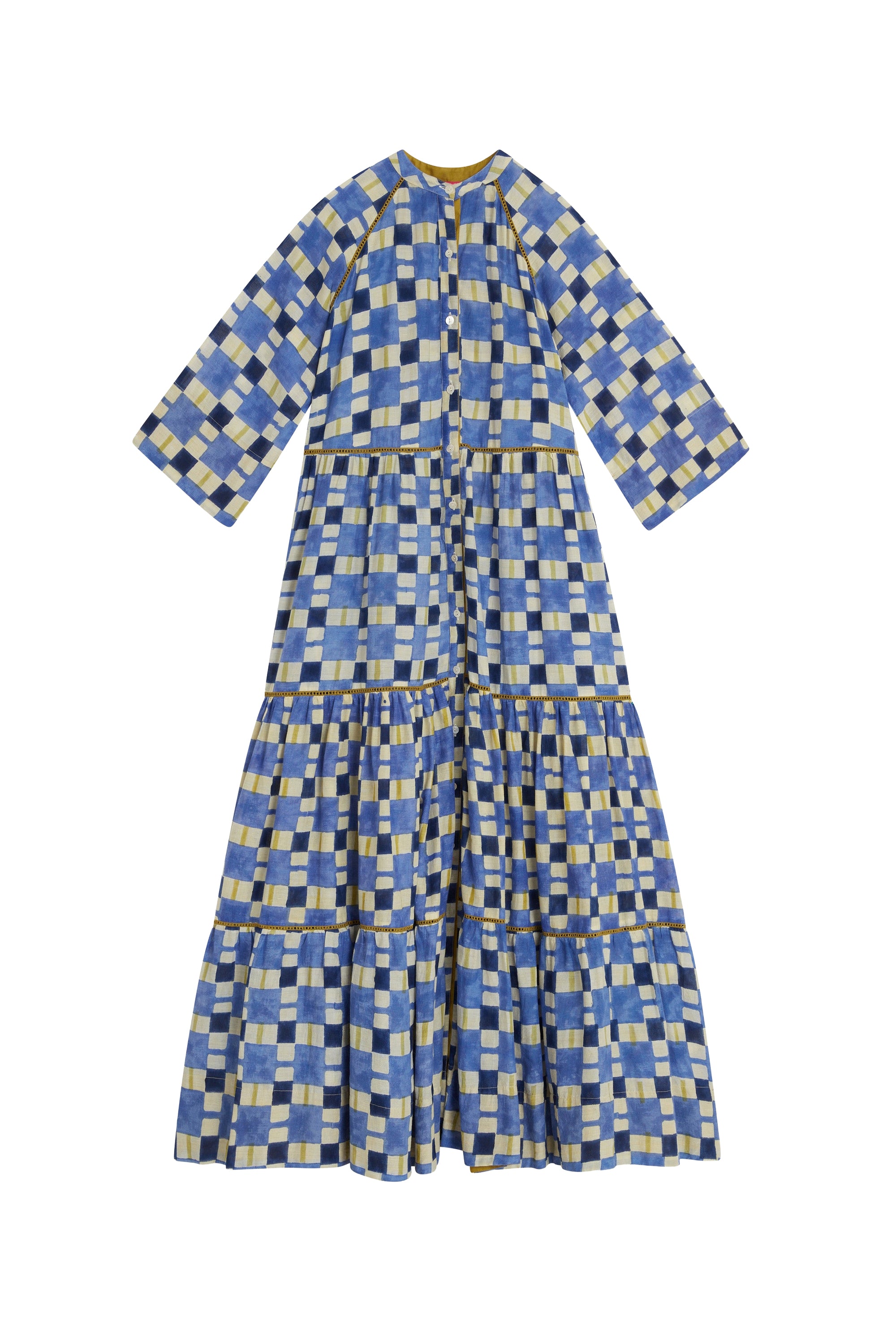 Rambagh long cotton dress - Neutral