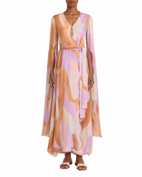 Naira long silk caftan - Lilac