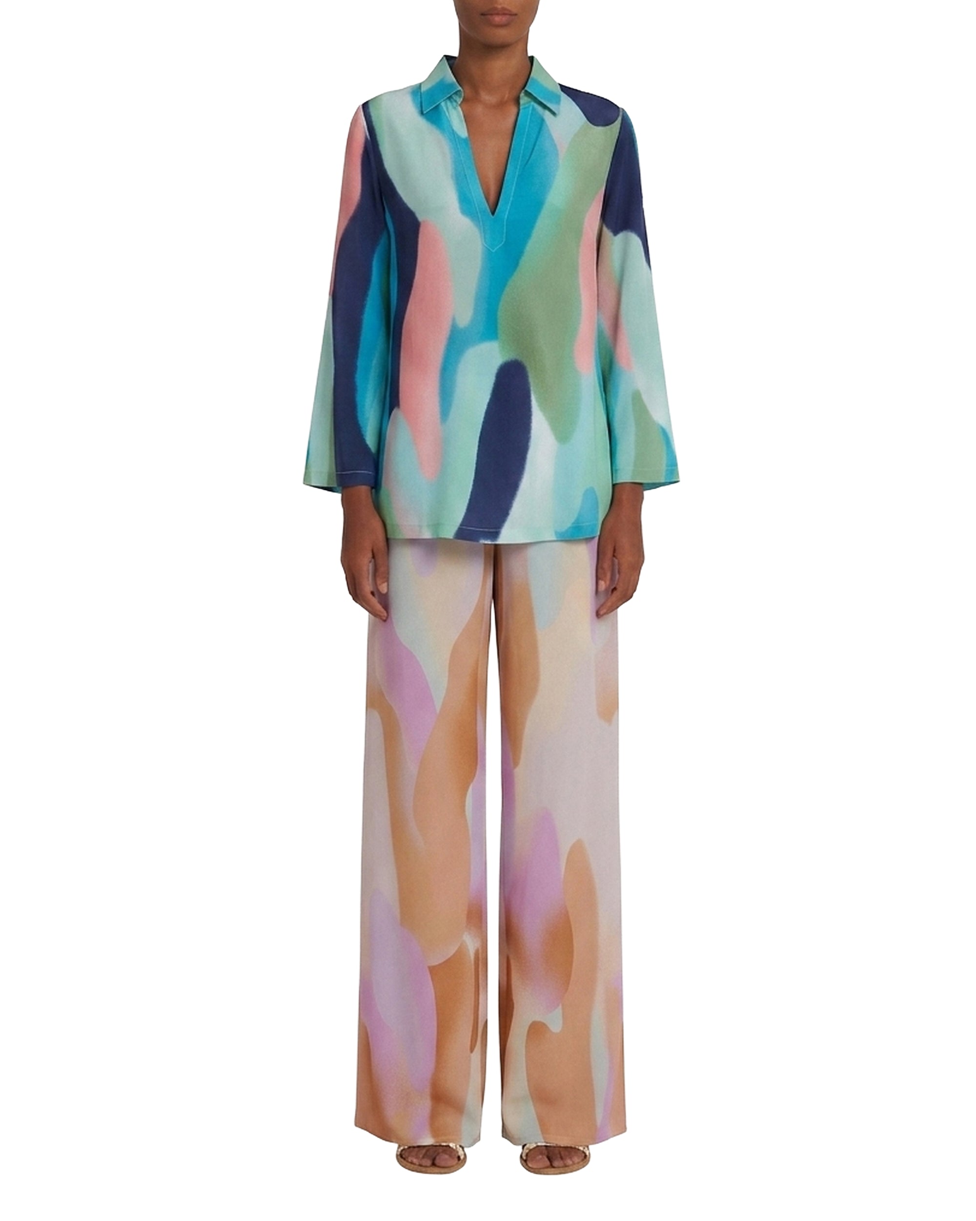 Jia blouse in silk - Blue