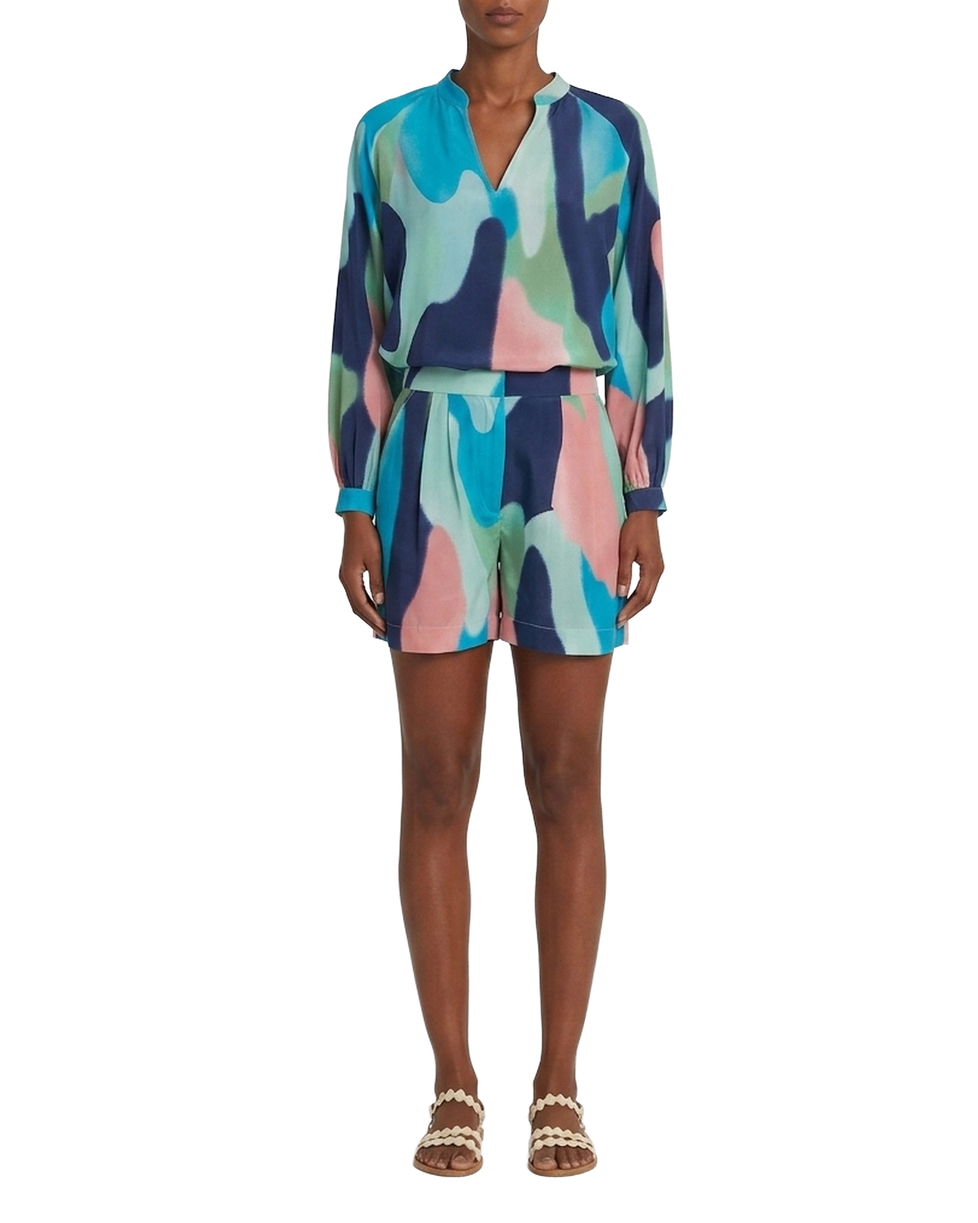 Blouse Ilizia en soie - Blue