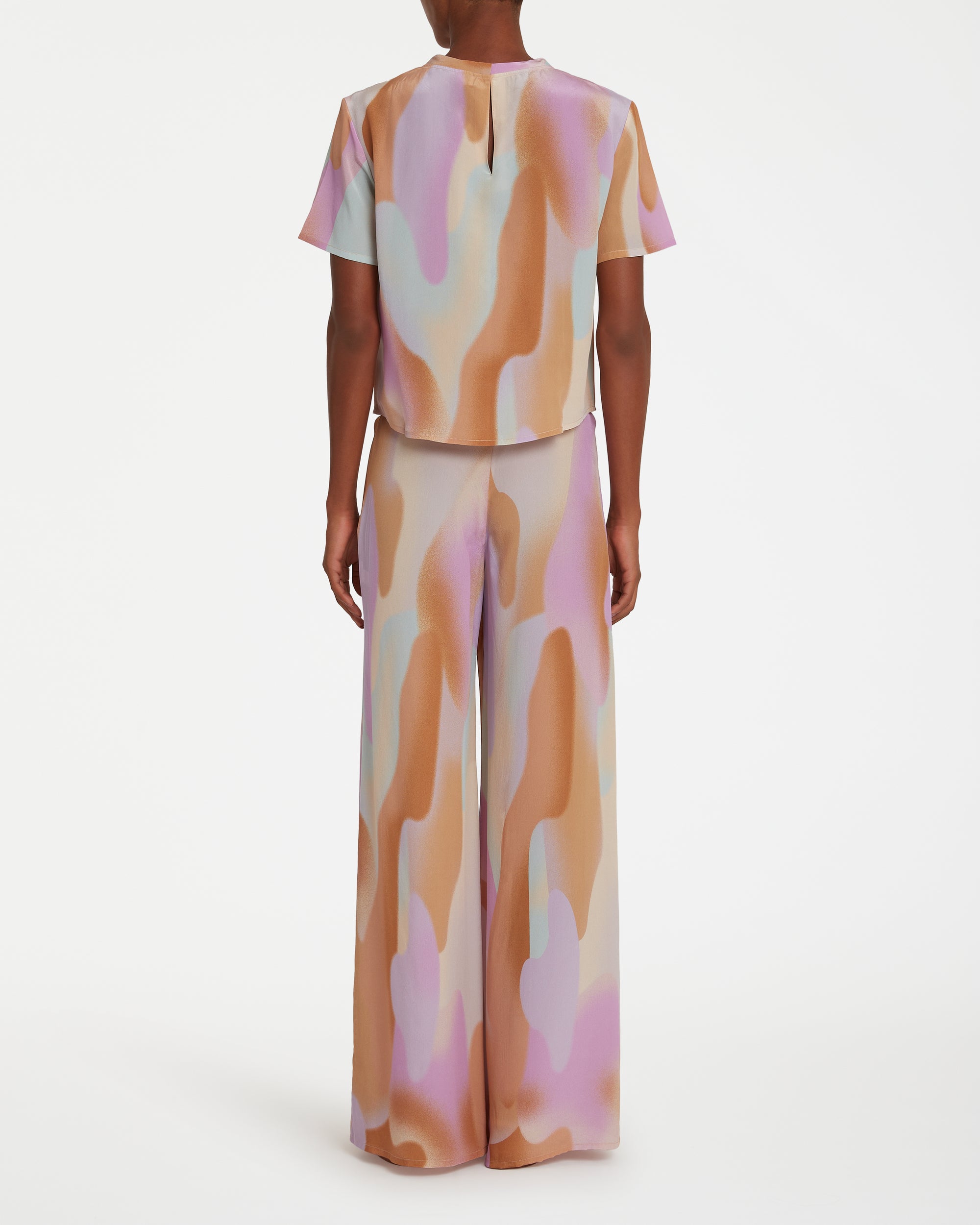 T-shirt Gabrielle en soie - Lilac