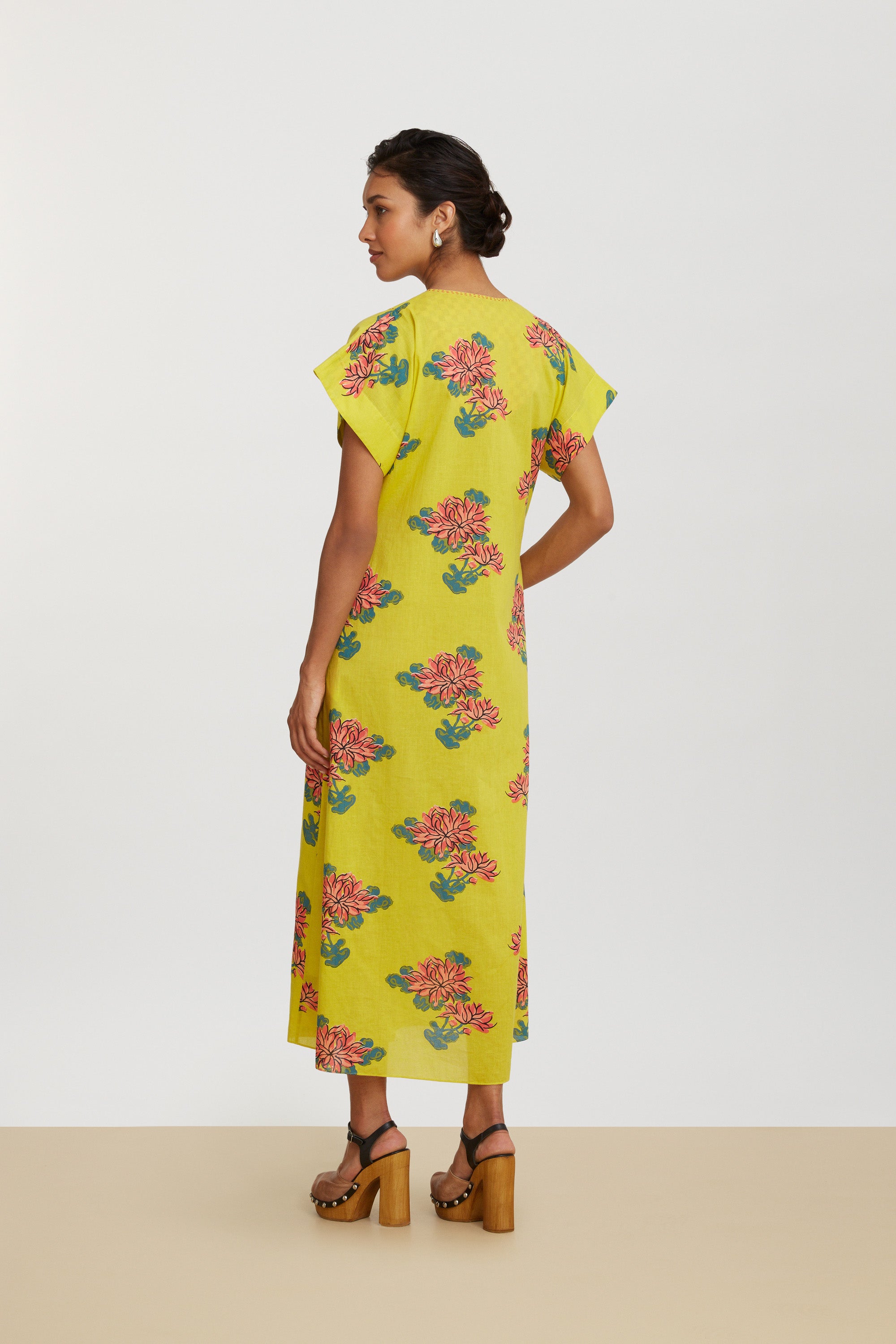RECO PRIX : 140 // Saffron Kaftan Kimono Crisantemo Lemon
