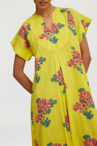 RECO PRIX : 140 // Saffron Kaftan Kimono Crisantemo Lemon