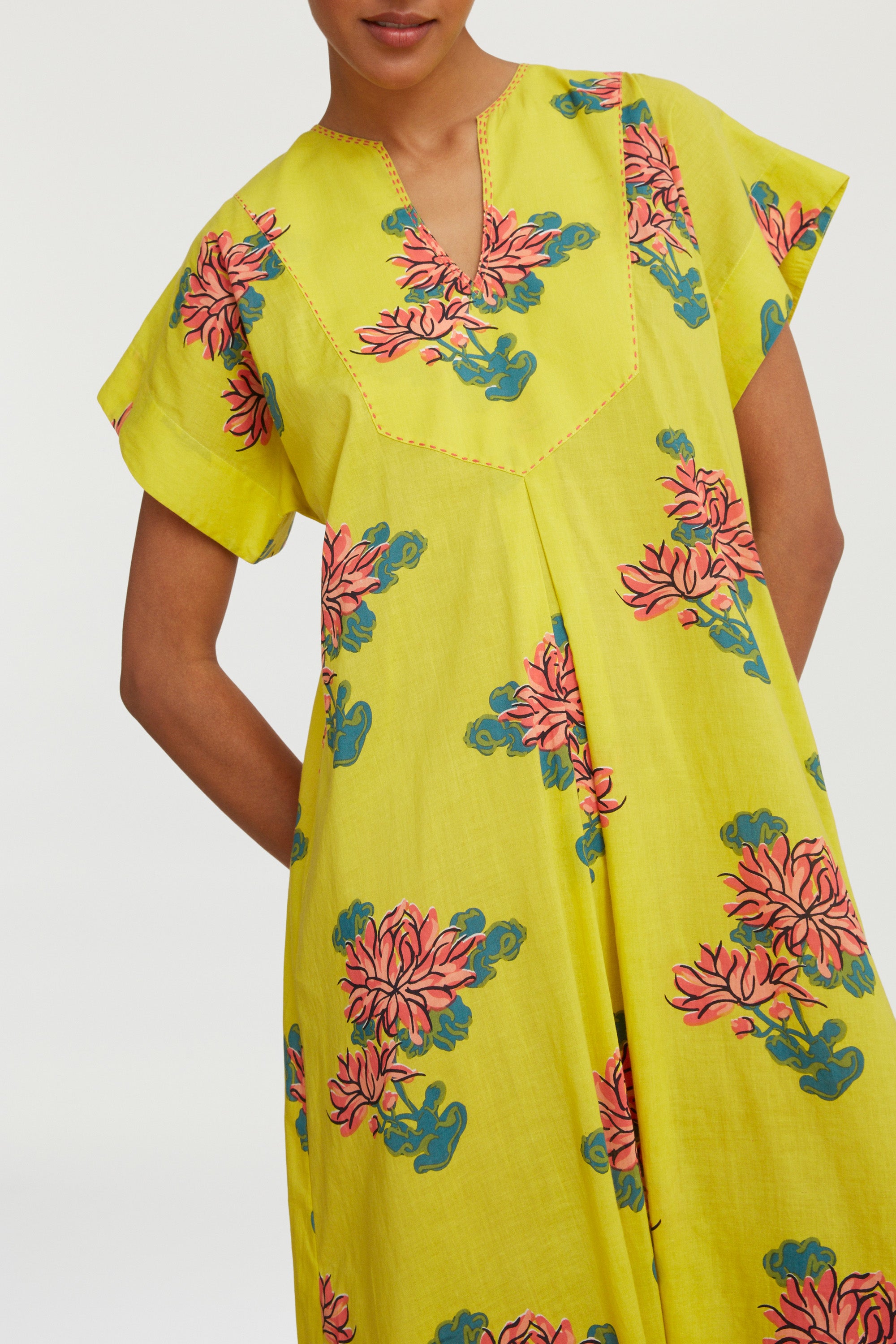 RECO PRIX : 140 // Saffron Kaftan Kimono Crisantemo Lemon