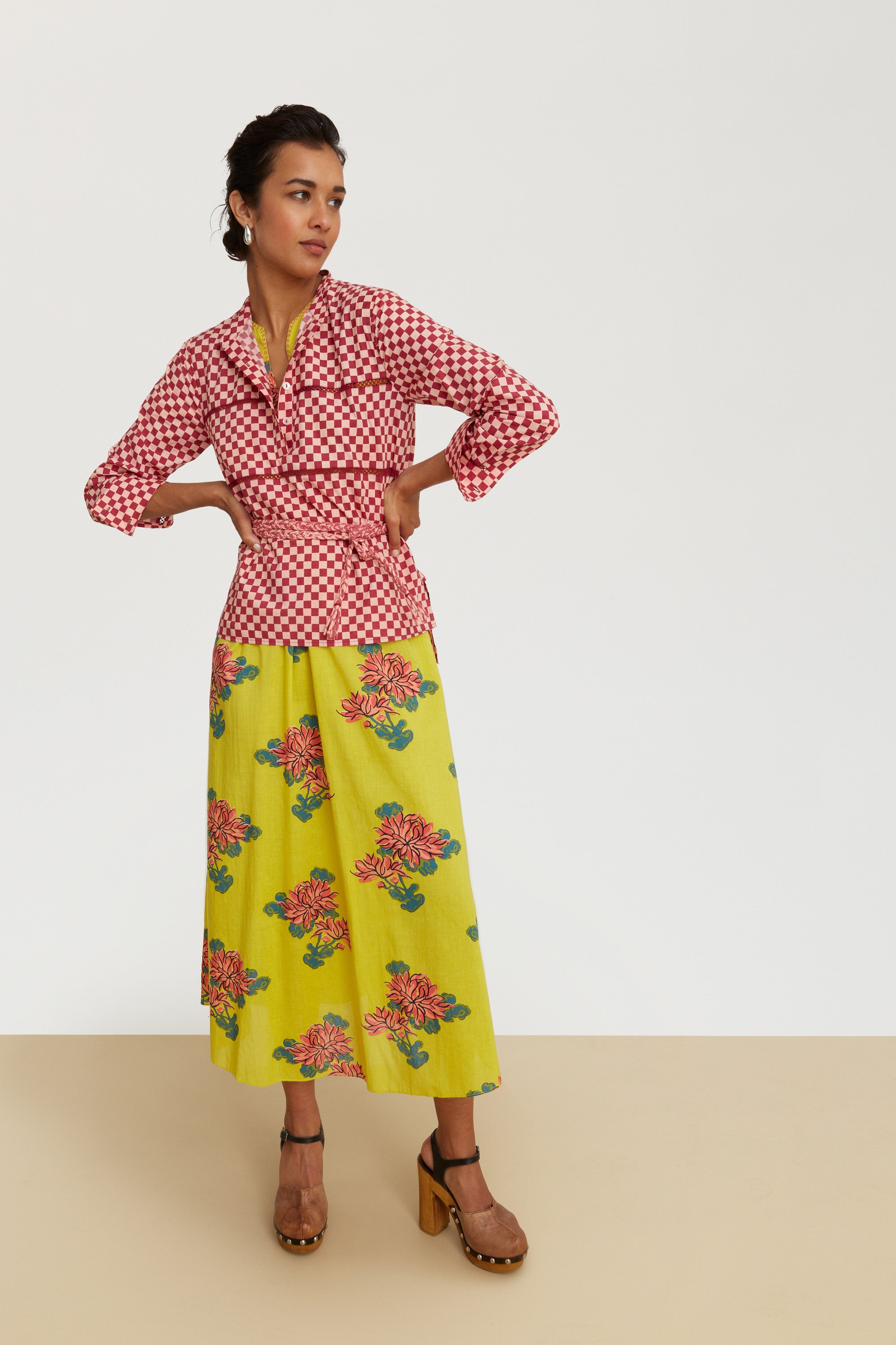RECO PRIX : 140 // Saffron Kaftan Kimono Crisantemo Lemon