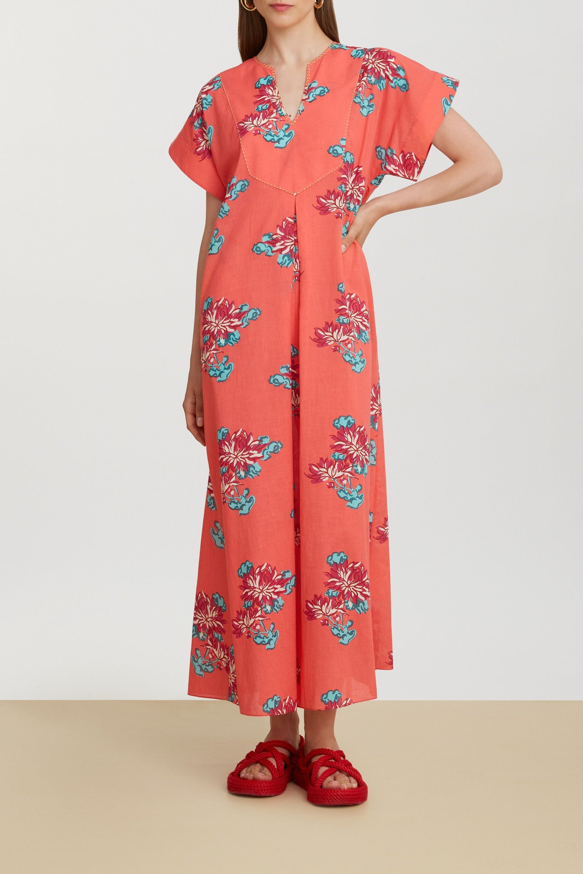 Saffron cotton kaftan - Neutral