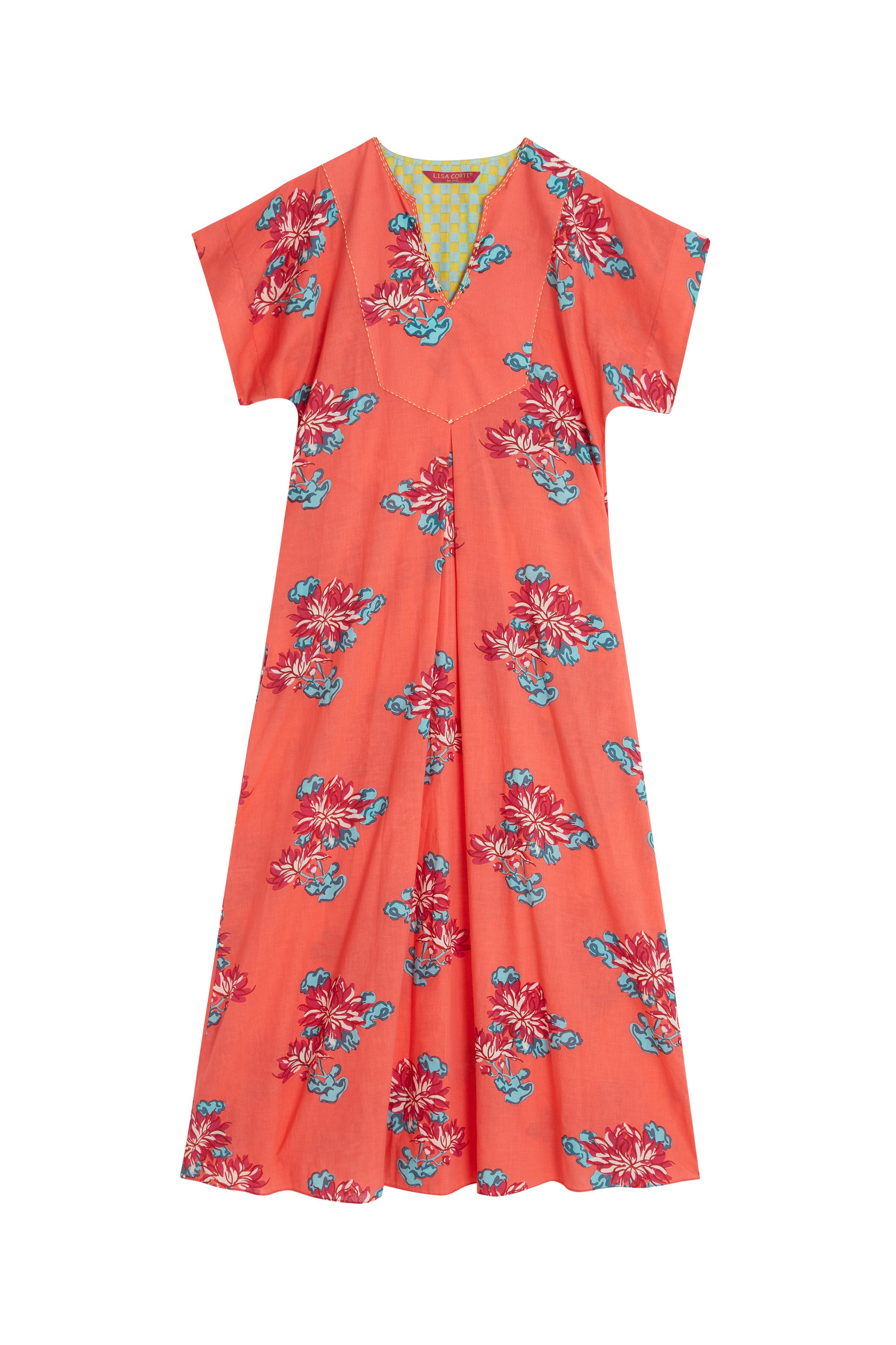 RECO PRIX : 140 // Saffron Kaftan Kimono Crisantemo Geranium