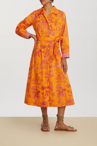 Saharian long cotton dress – Orange