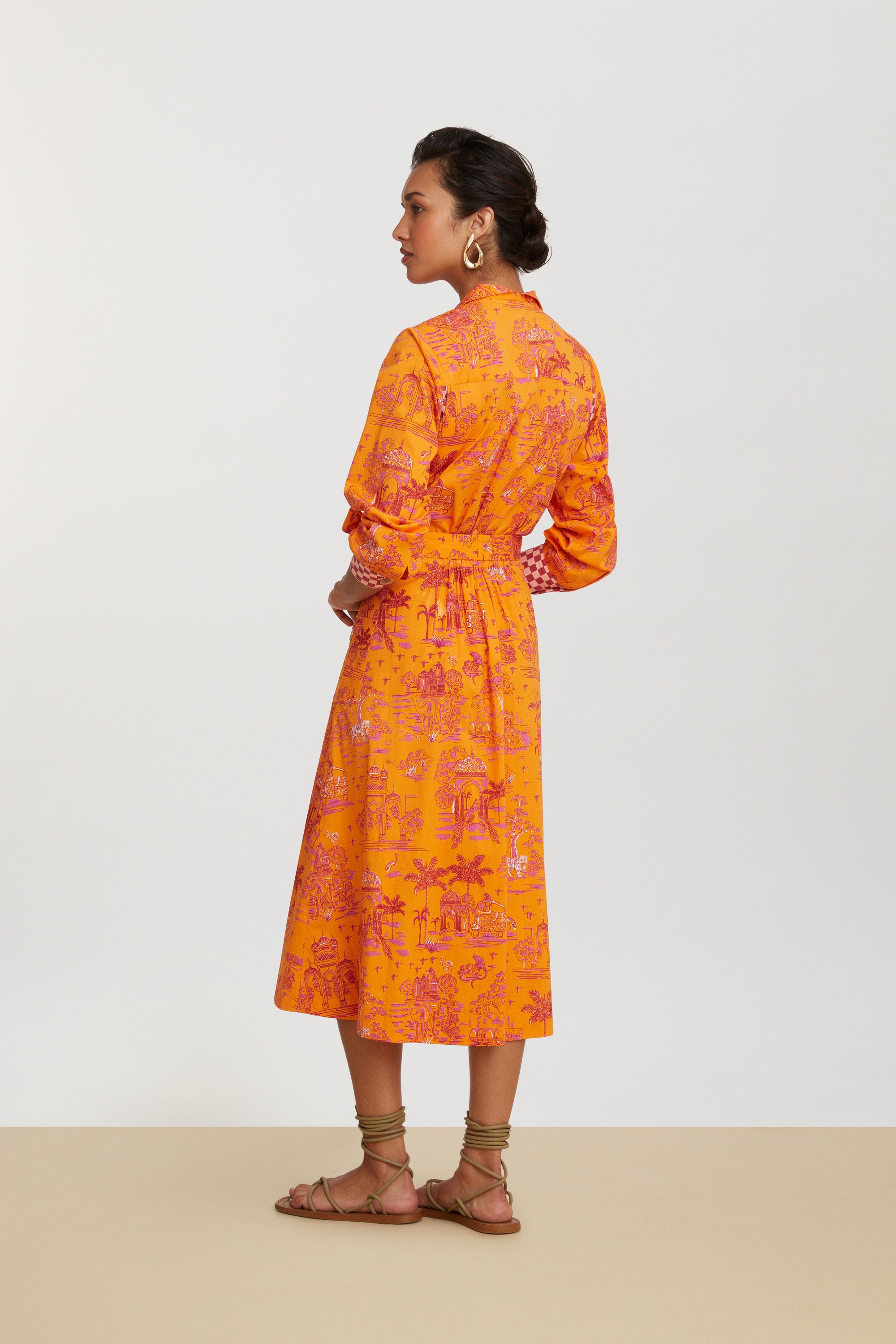RECO PRIX : 225 // Saharian Dress Toile De Jouy Orange