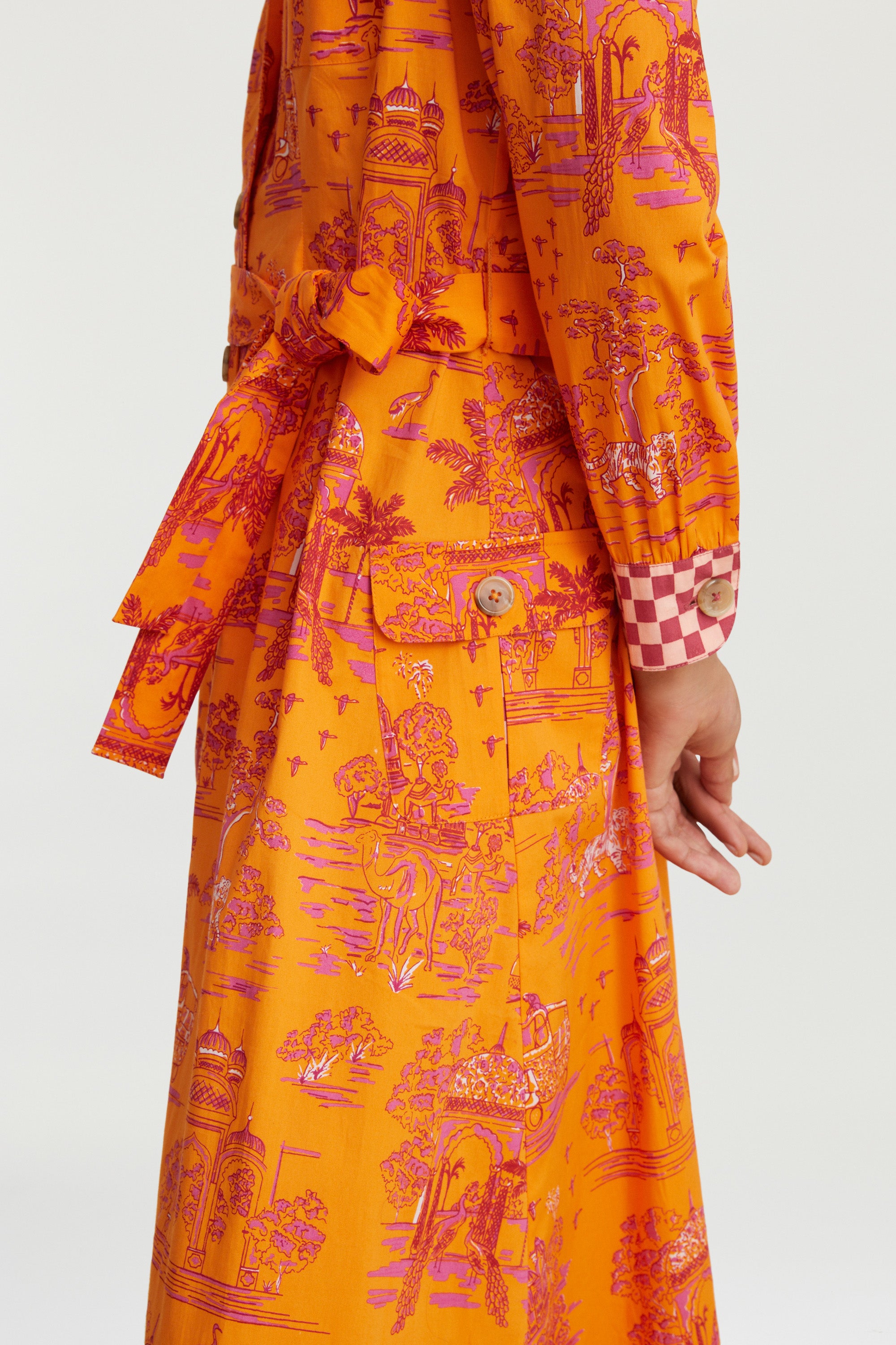 RECO PRIX : 225 // Saharian Dress Toile De Jouy Orange