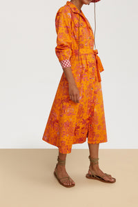 Saharian long cotton dress – Orange