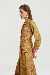 RECO PRIX : 225 // Saharian Dress Toile De Jouy Chutney