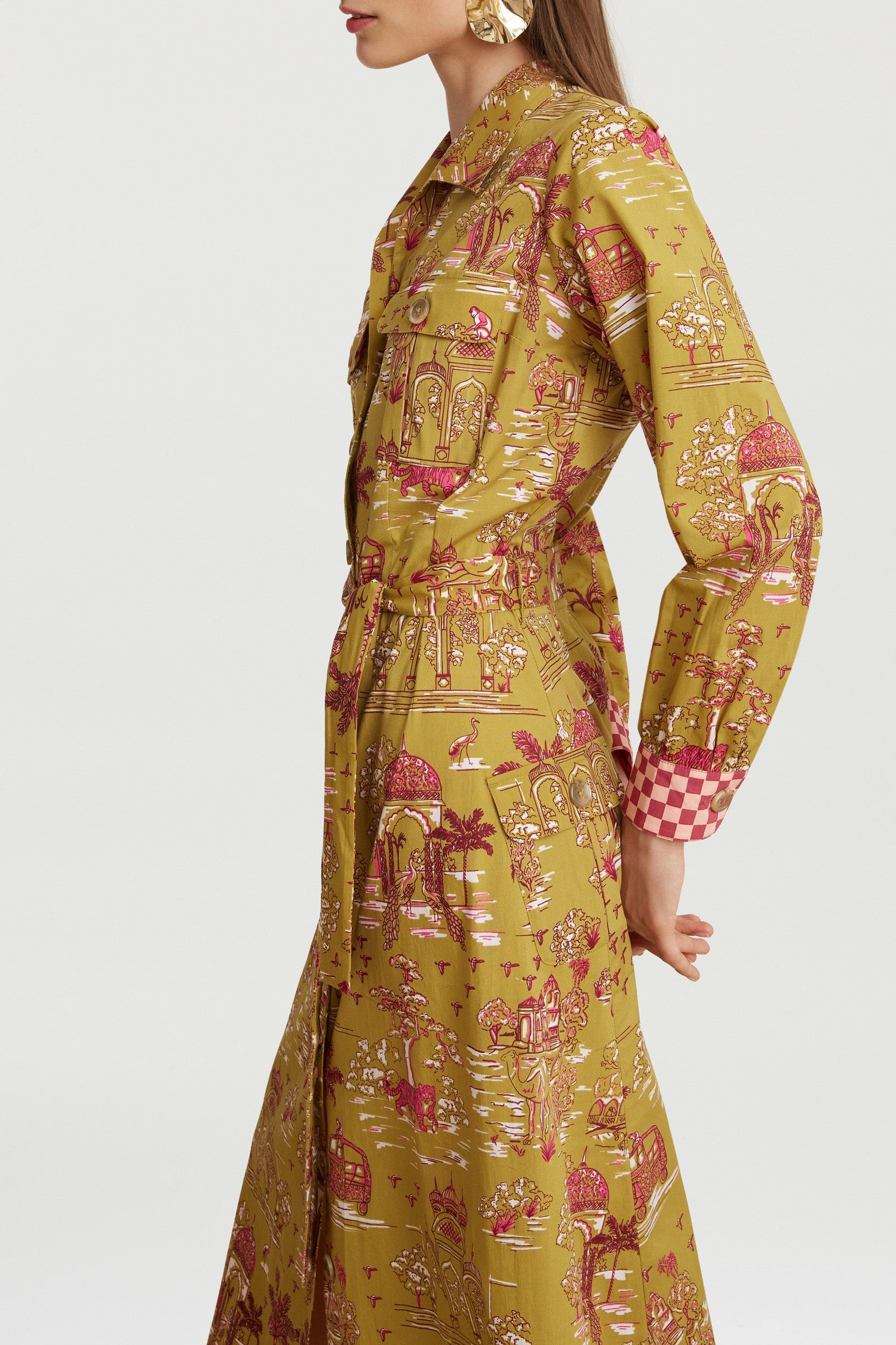 Saharian long cotton dress - Neutral