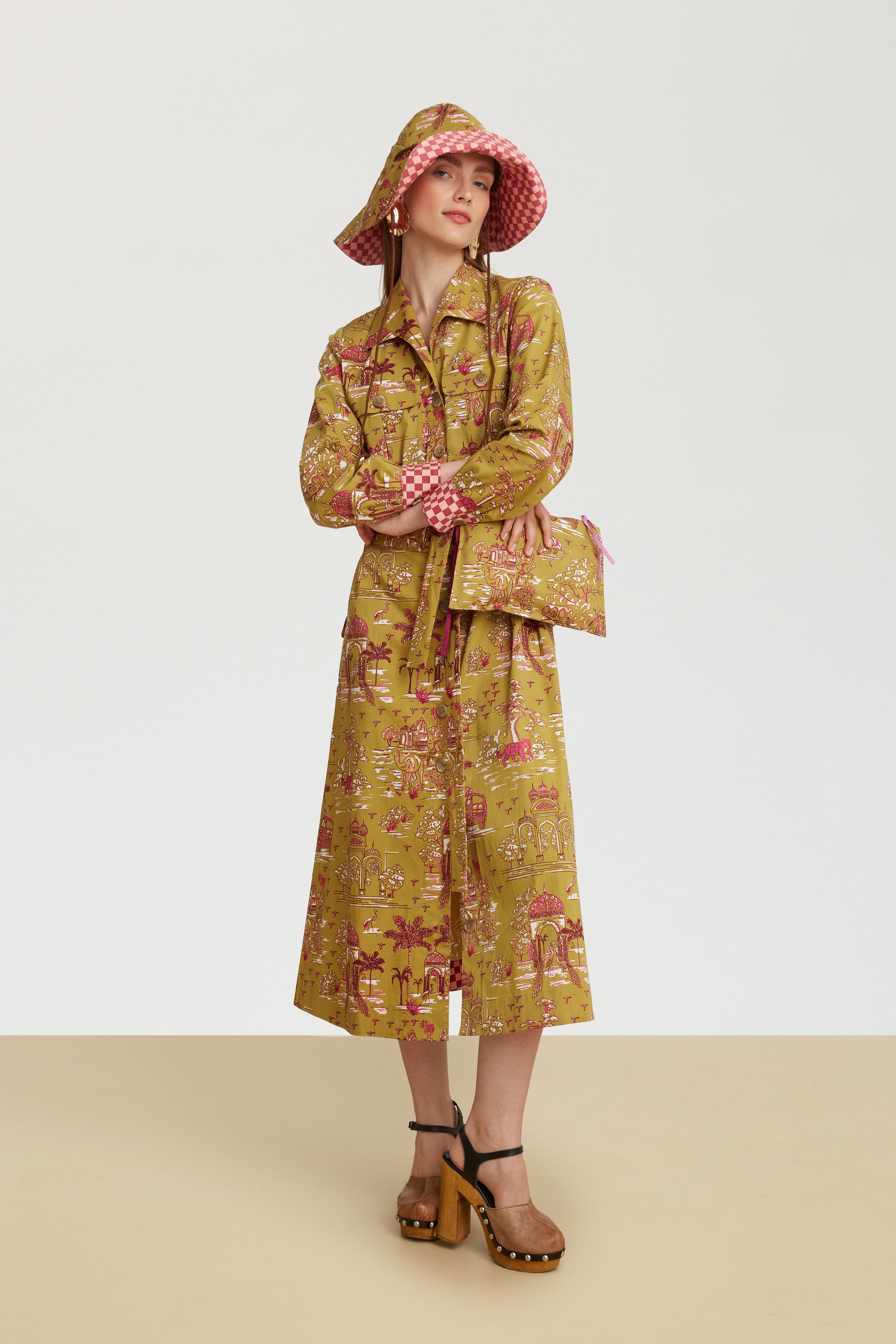 RECO PRIX : 225 // Saharian Dress Toile De Jouy Chutney