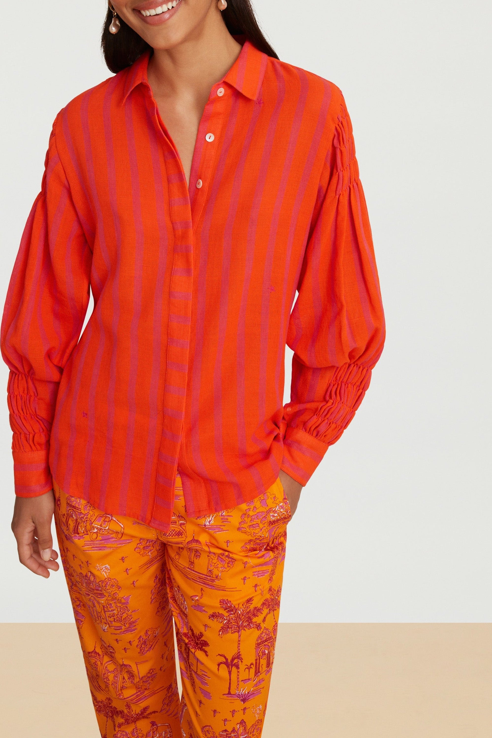 Savannah cotton shirt - Red