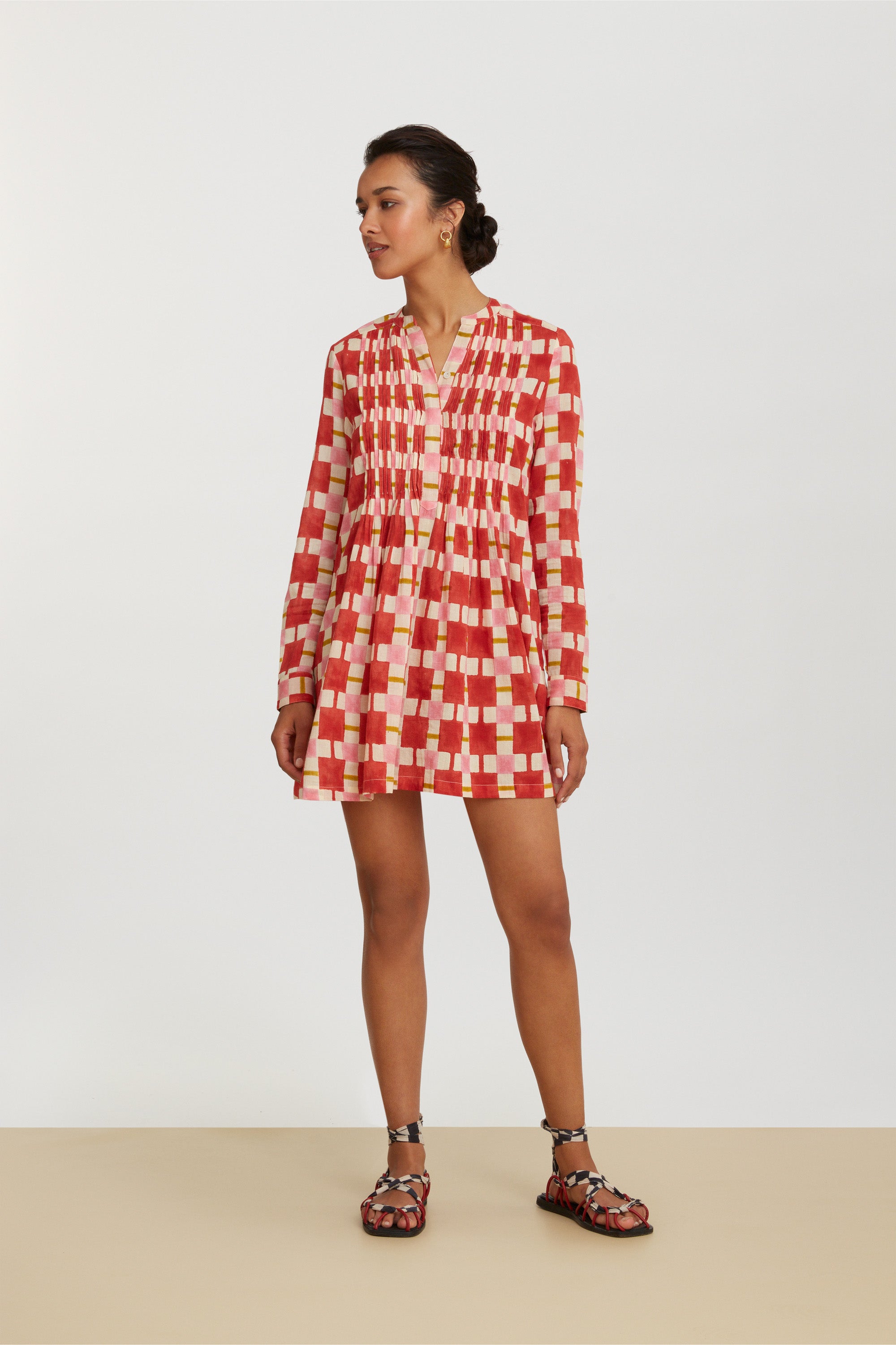 RECO PRIX : 135 // Teena Dress Chess Red