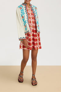Teena short cotton dress - Red