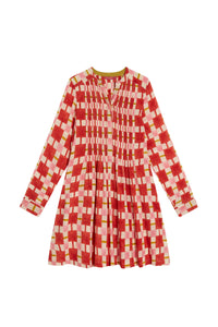 Teena short cotton dress - Red