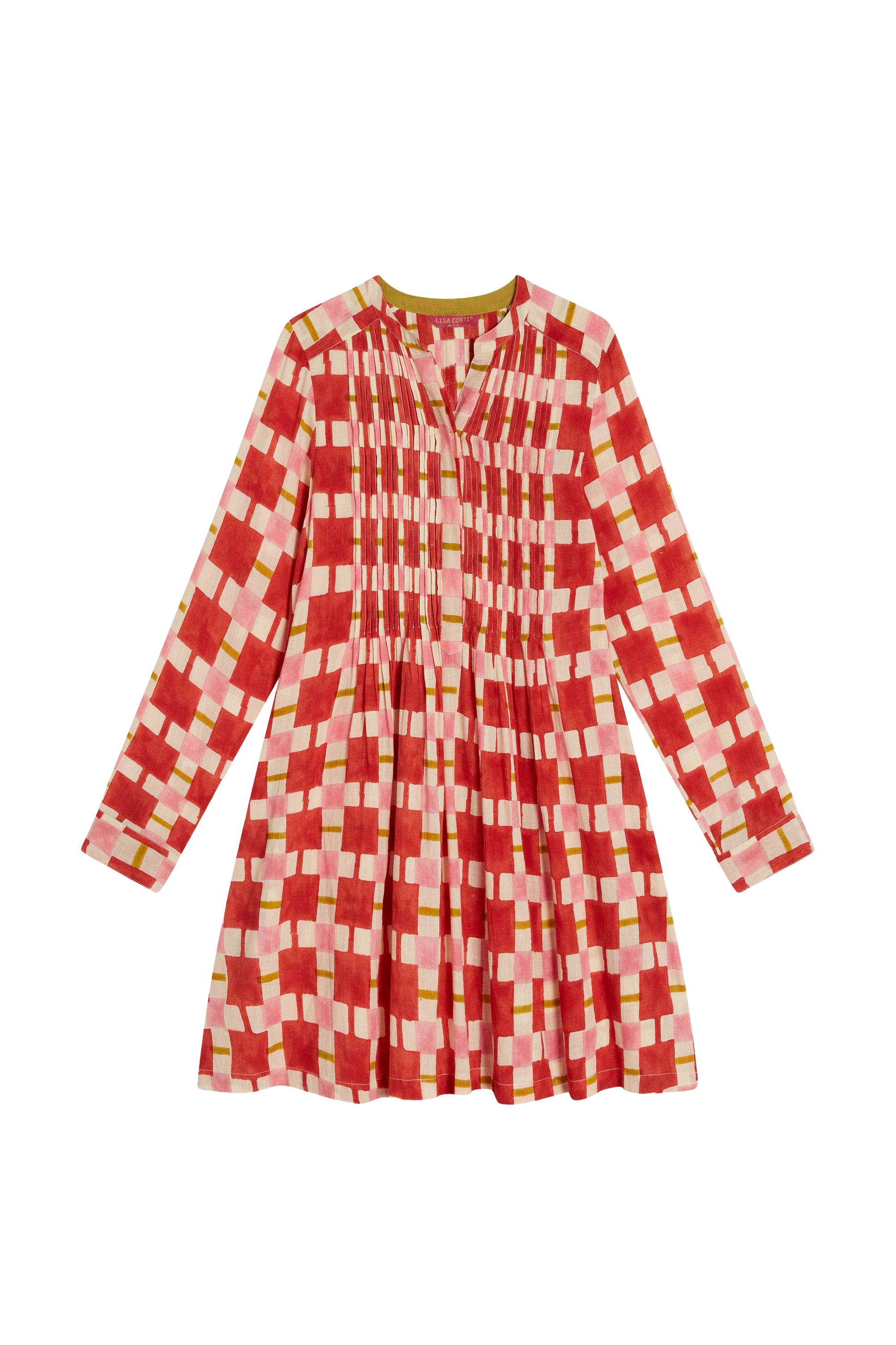 Teena short cotton dress - Red